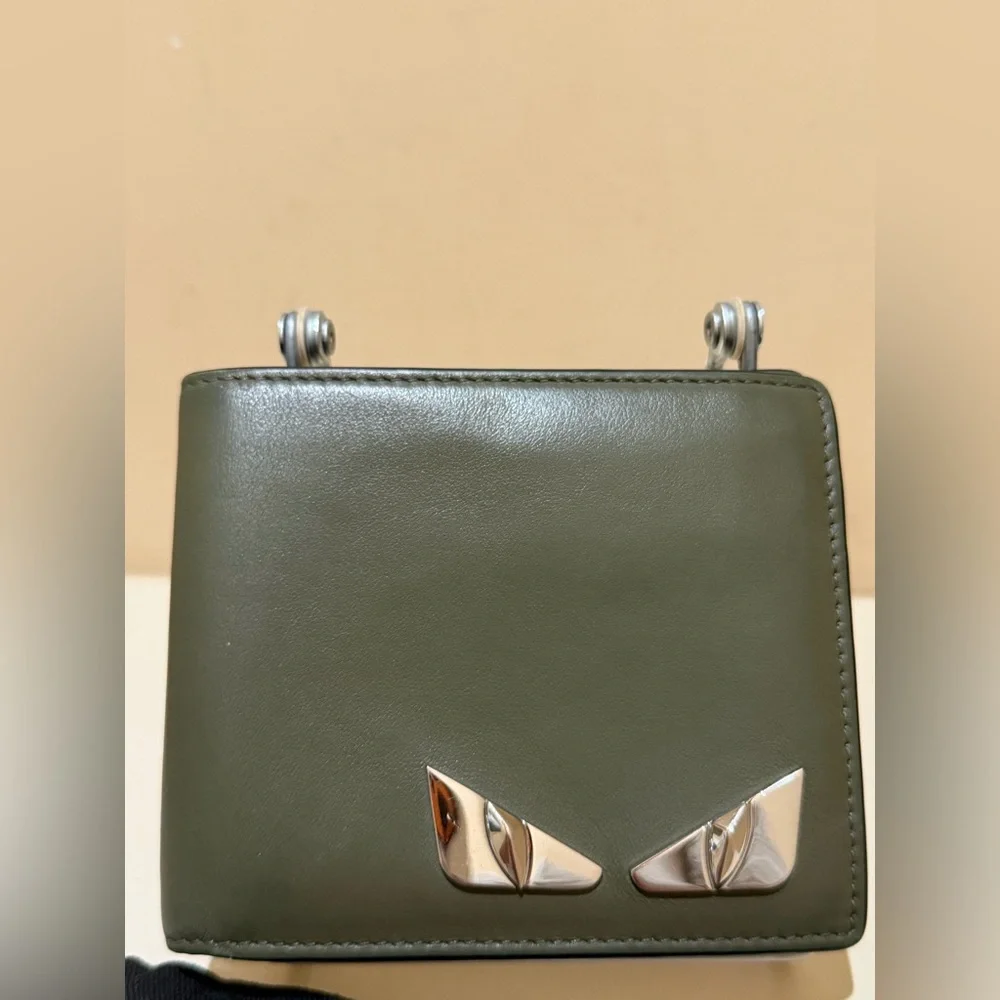 Fendi Olive Green Monster Eyes Bifold Wallet 2018